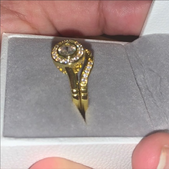 14k gold plated bridal ring set - Picture 6 of 12